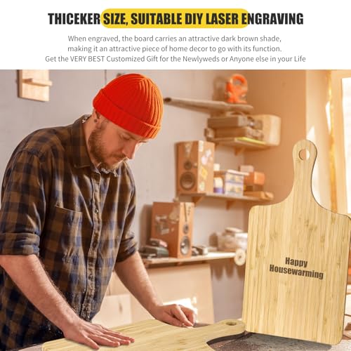 6 Pcs Bamboo Cutting Boards Bulk 13 Inch Thicken with Handle (6 Count)