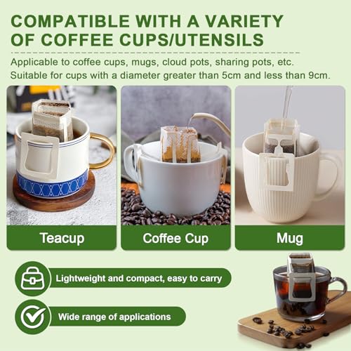 100Pcs Portable Coffee Filter Paper Bags (100 Count)