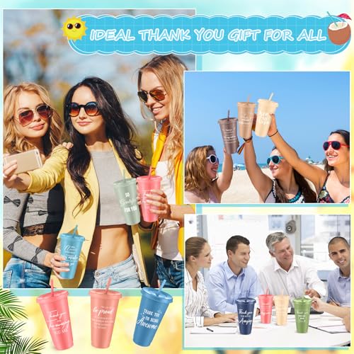 36 Pcs Employee Appreciation Gifts Bulk 24 oz Thank You Tumbler with Lid and Straw Mini Spiral Notebooks and Pens Appreciation Gifts for Team Employee Coworkers Teacher (36 Count)