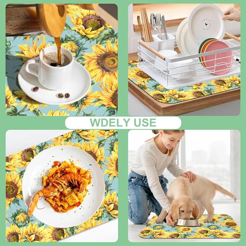 Dish Drying Mat for Kitchen Counter Absorbent Dish Coffee Mat 16"X24"