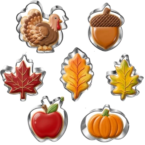 7 Pcs Mini Fall Cookie Cutter Set