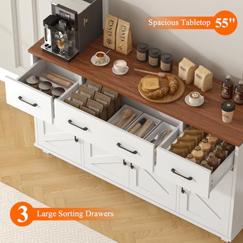 55" Sideboard Buffet Cabinet with Storage
