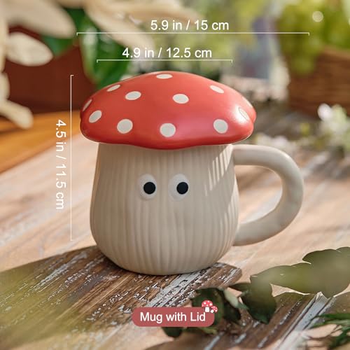 Cute Mushroom Mug with Lid