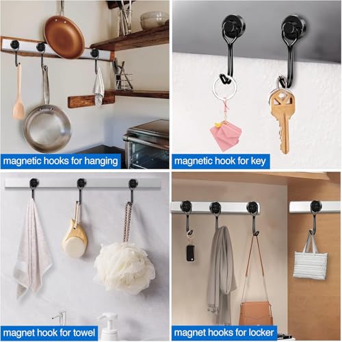 Magnetic Hooks Magnet Hook for Cruise Cabins Fridge 30LBS 6Pack (6 Count)