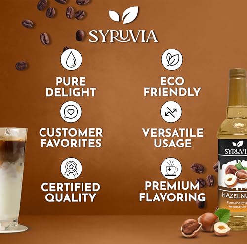Coffee Syrup Hazelnut Flavored Syrup for Drinks (25.4 Fl Oz)