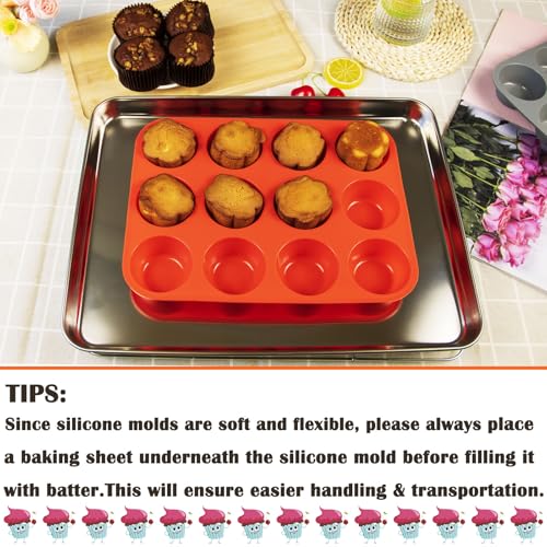 12 Cups Silicone Mini Muffin Pan Set (2 Count)