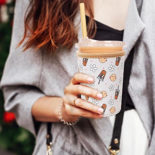 Reusable Insulated Neoprene Iced Coffee Cup Sleeve (3 Count)