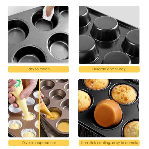 2 Packs Nonstick Round Muffin Baking Pan Tin (2 Count)