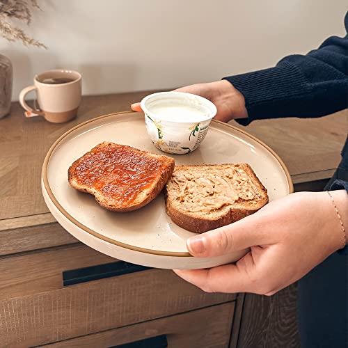 Ceramic Flat Dinner Plates Set of 6 (6 Count)