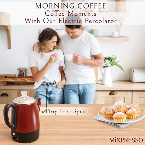 4 Cup Red Small Electric Percolator Coffee Pot