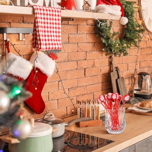 30 Pcs Christmas Drink Stirrers Santa Claus Stir Sticks (30 Count)