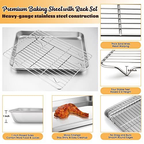 Stainless Steel Baking Sheet with Rack Set (2 Count)