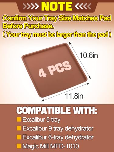 4PCS Silicone Food Dehydrator Sheets with Edge