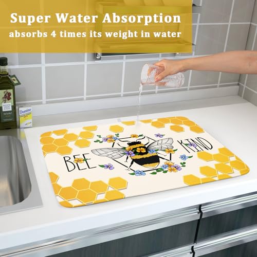 Bee Kind Dish Drying Mat