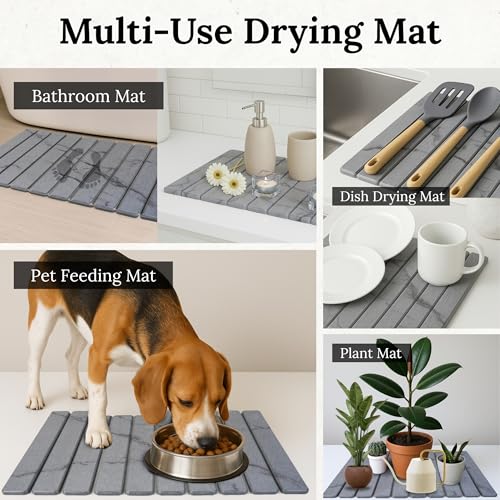 Large Stone Dish Drying Mat for Kitchen Counter 23.5”x 15.25”