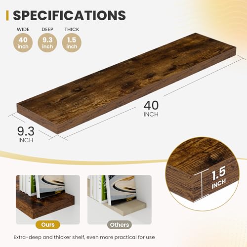 40 Inch Floating Shelves (2 Count)