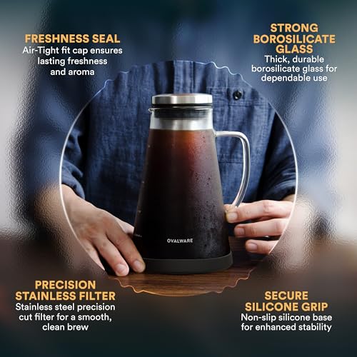 Airtight Cold Brew Coffee Maker with Tea Infuser & Spout 1.0L
