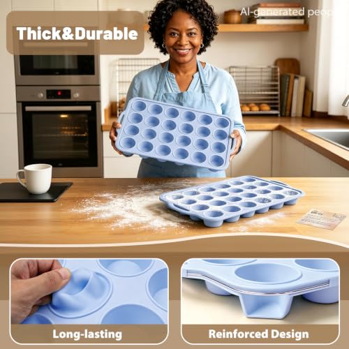 Blue Mini Silicone Cupcake Pan (2 Count)