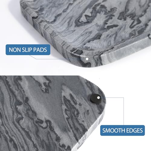 Marble Tray 12"x8" Natural Marble Vanity Tray for Countertop Bathroom Kitchen Dresser
