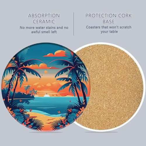 Drink Coasters Set of 6 with Holder