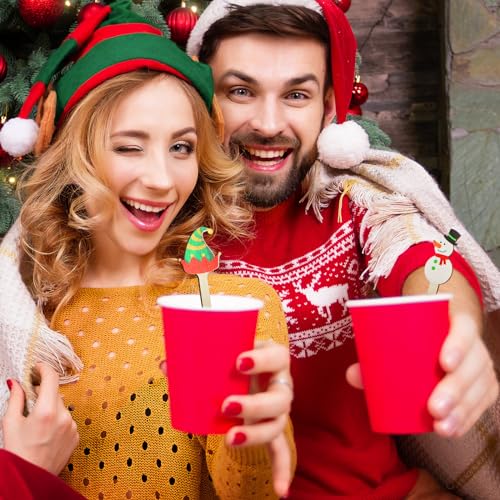 120 Pcs Christmas Coffee Stirrers Wooden Stir Sticks