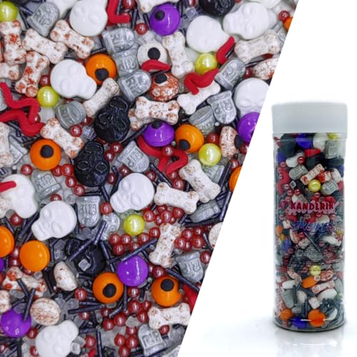 Halloween Sprinkles Mixed Color Eyes & Gravestones & Bones & Skull Cake Decorations Topper Edible Themed Sprinkles For Cookie Decorating