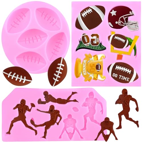 Football Fondant Mold Sports Theme Silicone Molds Set Of 3