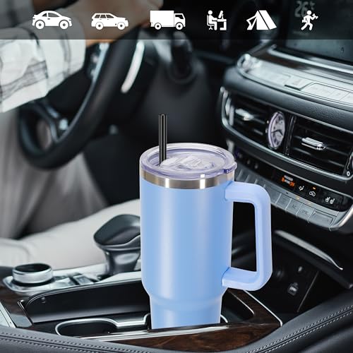40 oz Tumbler with Handle and Straw