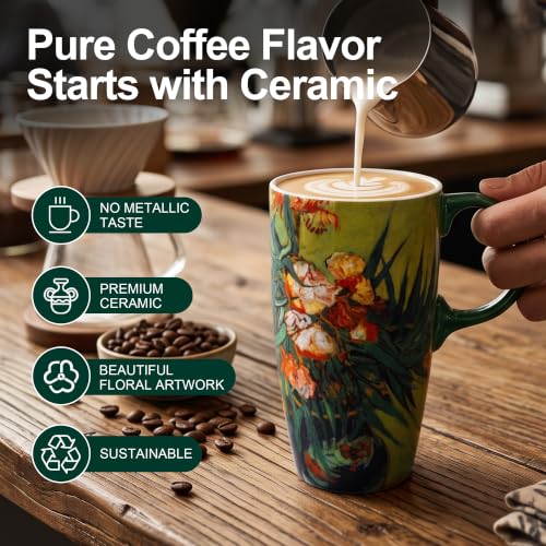 17oz Ceramic Coffee Mug with Lid