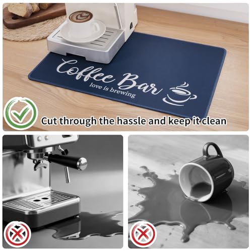 Coffee Mat 2 Pack 12x19 Inch Absorbent Non (2 Count)