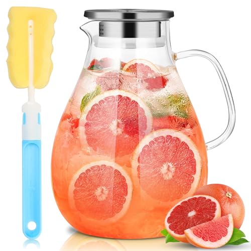 3 Litre 101oz Glass Pitcher with Lid and Spout