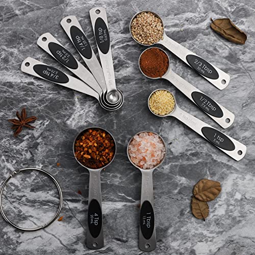 Magnetic Measuring Spoons Set of 9 Stainless Steel Measuring Spoons
