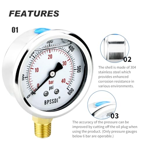 2.5" Liquid Filled Pressure Gauge