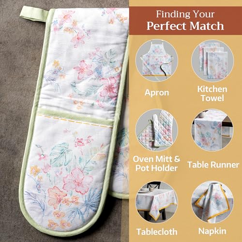 Double Oven Mitts 100% Cotton Double Oven Glove