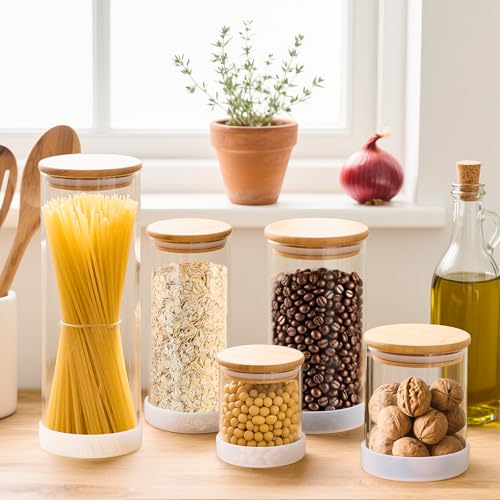 Glass Storage Containers with Bamboo Lids (7 Count)