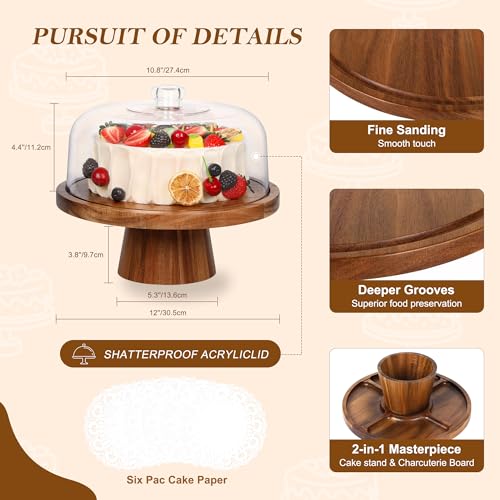 Wooden Cake Stand with Lid