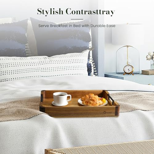 Wood Serving Tray with Handles