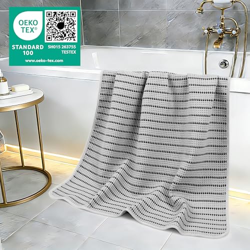 430 GSM Poly Blend Microfiber Quick Dry Waffle Bath Towel (4 Count)