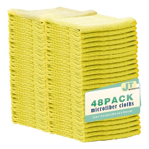 48 Pack 16'x16' Microfiber Household Cleaning Cloths (48 Count)