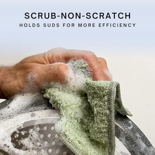 Dishcloths Kitchen Dishrag Cleaning Scrub Reusable 6pk 6x7in