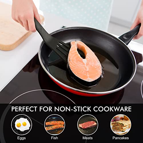 600℉ Heat Resistant Silicone Slotted Fish Turner Spatula Set (2 Count)
