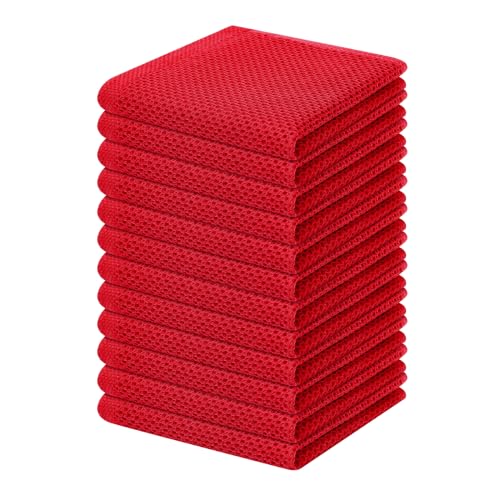 100% Cotton Waffle Weave Kitchen Dish Cloths 12 (12 Count)