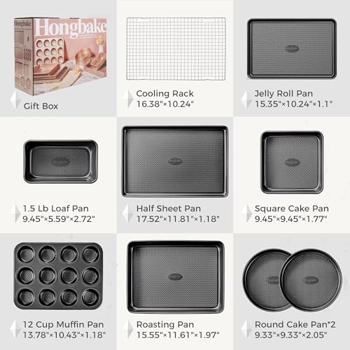 9 Piece Baking Pans Set Nonstick (9 Count)