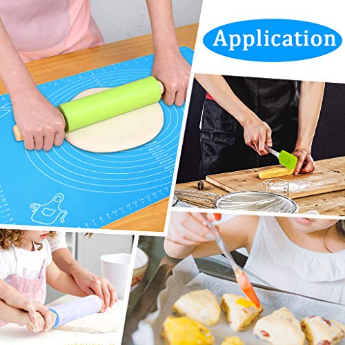 1Set Rolling Pin Pastry Mat Set Non (6 Count)