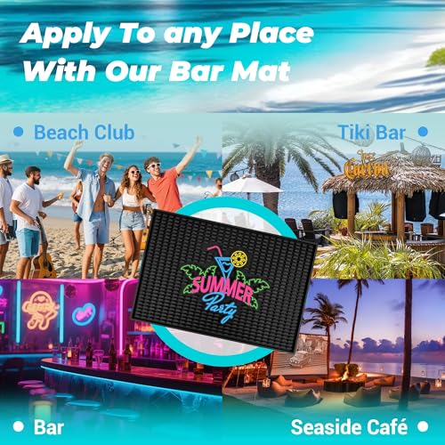 Neon Tiki Black Bar Mat 18 x 12 Inch