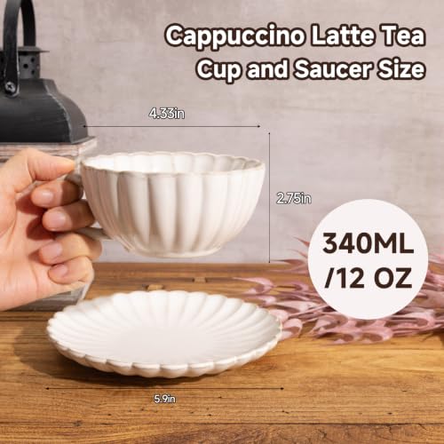 Ceramic Latte Cup with Saucer