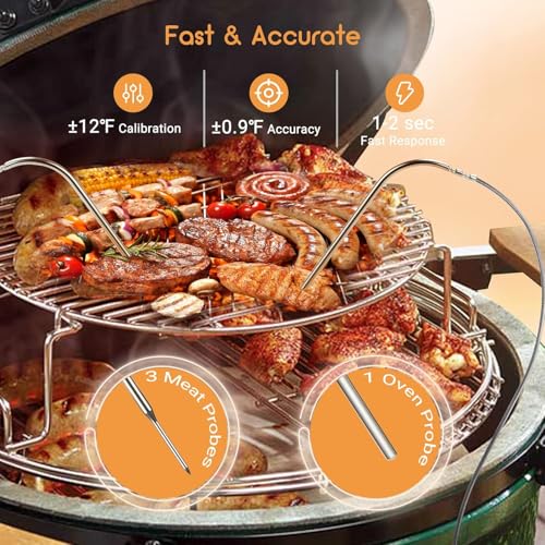 Wi Fi and Bluetooth BBQ Automatic Smoker Fan Thermometer