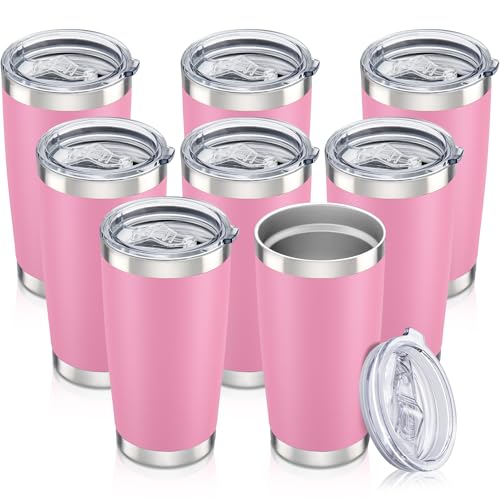 20 oz Tumbler with Lid Stainless Steel Insulated Tumblers Bulk Cups Mug (8 Count)