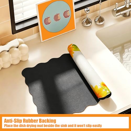 Scalloped Dish Drying Mats for Kitchen Counter