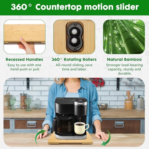 Appliance Slider 360° Rolling Tray for Countertop Coffee Maker Mat